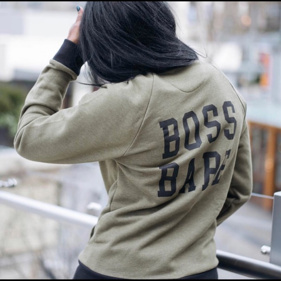 Vici Boss Babe Green Long Sleeve Crewneck Full Zip Jacket Size Small - Picture 3 of 11